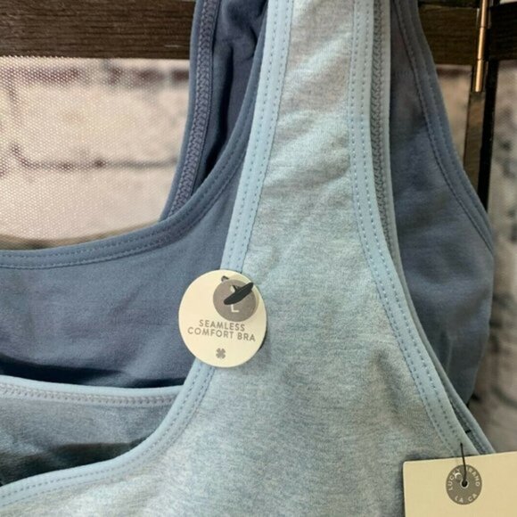 Lucky Brand Blue 2 PK Logo Comfort Bras - Picture 2 of 7